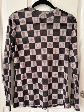 Cowboy/ Western Mesh long sleeve